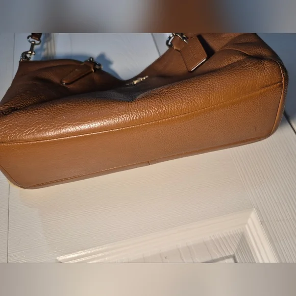 Coach Brown Pebbled Leather Kelsey Shoulder Bag - Picture 7 of 16